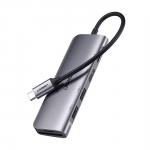 6w1 HUB-adapter USB-C - HDMI USB-A USB-C PD SD TF-kaardilugeja - hall