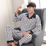 Pidžaamad Meeste pikkade varrukatega puuvillased kevad- ja s&uuml;gispidžaamad meeste s&uuml;gis- ja talvenoortele ja keskealistele &otilde;hukesed suvised kost&uuml;&uuml;mid XXXL