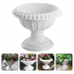 Rooma sammas lillepott Aia istutuspotid V&auml;litingimustes istutuspotid Esiporiku r&otilde;du kaunistus Euroopa stiilis Plastikust lillevaas decor 25.00X25.00X20.00CM valge