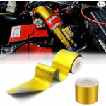 2 Rolls High-Temp Heat Shield Tape Reflective Adhesive 2 Inch x 16 ft Gold