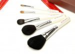 Kumano Makeup Brush Set Japan Festival Award Portable Kumano Makeup Brush Set of White Pearl Perfect as a Gift [Cool Winner] 5, No. 8,