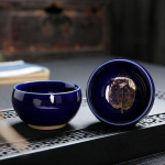 Kuldne Vahtra Leht Jianzhan Keraamiline Teeahi Muutuv Tianmu Glasuur Maitseproov Loominguline Meister &Uuml;ksik Tass Retro Kuldse Kaunistusega Capacity75-88Ml