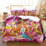 Anime W-Winx Club Tekikott Padjap&uuml;&uuml;r Laste Kingitus Voodipesu Komplekt T&auml;iskasvanud Poiss T&uuml;druk Magamistoa Kaunistus &Uuml;he Kahekohaline Suur EU Single(135*200cm)3pcs