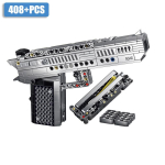 S&otilde;jaline MOC M2 kuulipilduja snaiperrelv K98 MP5 AK47 M4A1 Gatlingi relv ehitusklotsid DIY UZI relvklotsid m&auml;nguasjad lastele kingitused gray