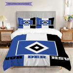 Hamburger SV Muster Voodipesu Tekikomplekt Tekikate Padjap&uuml;&uuml;r Kodu Dekoratsioon S&uuml;nnip&auml;evakingitus (1 * tekikott + 2 * padjap&uuml;&uuml;ri, ilma s&uuml;damikuta) 135x200cm black