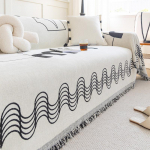 Diivani katteriie aastaringselt universaalne kate Universaalne tekk r&auml;tik P&otilde;hjamaade minimalistlik stiil paks tekstuur Kahepoolne kasutatav 180x130cm1pcs must