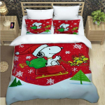 Multikas Snoopy Mustriga Tekikate Padjap&uuml;&uuml;ridega 3D Digitaalselt Tr&uuml;kitud Voodipesu Komplekt &Uuml;heinimese Kaheinimese Suur Kuninglik J&otilde;ulukink 150*200cm 3pcs