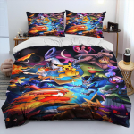 3D Joonisfilm Pikachu Pokemon Koletis Tekikott Voodipesu Komplekt Tekikoti Kate Voodikomplekt Tekikate Padjap&uuml;&uuml;rKuninganna Voodipesu Komplekt T&auml;iskasvanud Lapsed AU Single(140*210cm)3pcs