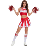 Seksikas jalgpalli t&uuml;druk cheerleadingi kost&uuml;&uuml;m cheerleader naistele, Cheerleadingi kost&uuml;&uuml;m, Lavaesinemiskost&uuml;&uuml;m S red