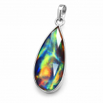 SERTIFITSEERITUD Looduslik Opaal 22 karaati Pirni kujuline 925 Sterling H&otilde;bedast Ripats Ehted 22 mm approx mitmev&auml;rviline