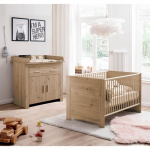 Chambre b&eacute;b&eacute; Duo : Lit 70 x 140 cm + Commode &agrave; langer AHOI - Ch&ecirc;ne - TREND TEAM