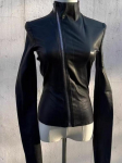 Must Kitsas Pikkade Varrukatega Kuum T&uuml;druk Nahkjakk Naistele Tumedalt Gootiline T&otilde;mblukuga &Otilde;huke Kitsas Jakk Naissoost Hepburn Y2k Vintage R&otilde;ivad S must