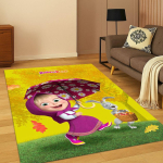 3D Masha ja Karu Multikate Vaip Magamistoa Elutoa Diivani Uksemati Kodu Kaunistus, Laste M&auml;nguala Vaip Libisemiskindel J&otilde;ulukink 200x160cm