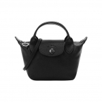 Longchamp Le Pliage Cuir L&uuml;hike k&auml;epide T&otilde;mblukuga klapp Kokkupandav Lambanahast Pelmeenikott Mini Naiste k&auml;ekotid Must 10147757001 Basic Set (Bag+Dust Bag)