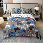 M&auml;ngude teemaline voodipesukomplekt, Videom&auml;ngukontrolleri tekikott Teismelistele Poistele 2-osaline M&auml;nguri tekikott komplekt padjap&uuml;&uuml;ridega 75*50cm 90x200cm-2pcs