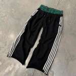 Y2K P&uuml;ksid Vintage Harajuku Topelt Tikitud V&ouml;&ouml;koht Dressip&uuml;ksid Mehed Naised Hip Hop Vabaaja K&otilde;rge V&ouml;&ouml;koht Lai Jalg Streetwear L