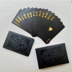 Black Rose Deck Poker j&auml;&auml;tunud veekindlast plastikust m&auml;ngukaardid Texas pokkeri kollektsiooni m&auml;lestuseks male praktilise peo kingitus must