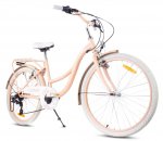 Noorte jalgratas 24 tolli T&uuml;drukule Linnas Konfirmatsiooniks Shimano 7 k&auml;iku Lilleline jalgratas Aprikoosiv&auml;rvi Sun Baby