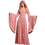 T&auml;iskasvanud Naiste Retro Keskaegne Draama Lava Laiade Varrukatega Vampiiriprintsessi Kleit R&uuml;&uuml; Halloweeni Cosplay Kost&uuml;&uuml;mid Rollim&auml;ngu R&otilde;ivastus XS/S roosa