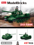 Sluban s&otilde;jaline IS-2 raske tank mudel ehitusklotsid WW2 s&otilde;jav&auml;elane laste m&auml;nguasi ehitusklotsid 845tk L black