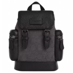 COACH Sprint 15 Logoga Plaaster Klassikaline Presb&uuml;oopia Signature Jacquard Kanga ja Peenelt S&otilde;merdatud Nahast Rinnakott Mini Meeste Must must