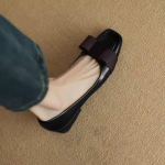 Naiste Nahast Kingad 2026 Kevad/Suvi Uued Ruudukujulise Varba Paksude Kontsadega Kingad Naiste K&otilde;rged Kontsad Vibu Retro Mokassiinid Zapatos De Mujer 35 must
