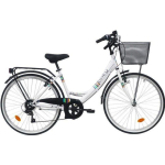 26 H&uuml;briidratas Naiste Linnaratas CITY - 6 K&auml;iku - Shimano TY21 - V-pidurid + Linna varustus ( Itaalia tootmine )