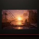 Assassin's Creed Black Flag Hiirematt M&auml;ngimine kontoritarbed Hiirematt Suur M&auml;nguklaviatuur overlock Libisemisvastane Lauamatt DIY 40cmx90cm