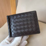 Ehtne nahast k&auml;sitsi kootud rahakott meestele naistele Kompaktne kaheks murdev kaardihoidja sularaha- ja ID-kaardi sahtliga Sheepskin Black - Gift Boxed gray