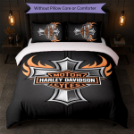 Harley-Davidson Tr&uuml;kiga 3-osaline tekikottide komplekt 1 tekikott ja 2 padjap&uuml;&uuml;ri Pehme voodipesu Koduseks Magamistoaks 135cm*200cm