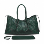 Naiste punutud kott Suur Crossbody &Otilde;lakott Igap&auml;evaseks Kasutamiseks Pehme PU Nahk 43x17.5x23cm Mitu V&auml;rvi 43x17.5x23 cm gray