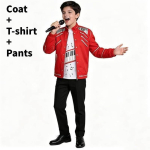 Michael Jacksoni lavakost&uuml;&uuml;m Cosplay Punane Nahkriietus Lastele 160 red
