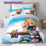 Hannah Montana Plakati Muster Voodipesu Kodukaunistus S&uuml;nnip&auml;evakingitus ( 1 tekikott + 2 padjap&uuml;&uuml;ri, ilma t&auml;idiseta),f&auml;nnikaup. 140x200cm
