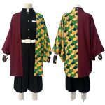 Tomioka Giyuu Cosplay Kost&uuml;&uuml;m Parukas Haori Tikandiga Top Elastikp&uuml;ksid V&ouml;&ouml; Roosa V&otilde;rk Cos Halloween J&otilde;ulud 110 beige