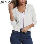 BITCED Naiste Kudumid Elegantne Minimalistlik Mitmek&uuml;lgne L&uuml;hike Kardigan Kevad/S&uuml;gis Kudum Kardigan XXL valge