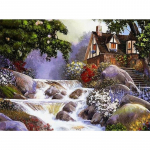 DIY teemantmaaling Stream House Teemanttikandid Ristpistes Teemantkivist kodukaunistus 20X30CM