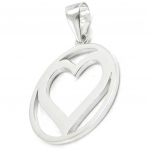Les Tr&eacute;sors De Lily [I3678] - Pendentif Argent 'Love' argent&eacute; (rhodi&eacute;) - 20 mm h&otilde;be