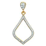 Les Tr&eacute;sors De Lily [L4678] - kullatud ripats  Sissi  valge kuld - 33x16 mm kuld