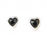 Les Tr&eacute;sors De Lily [M1757] - Boucles Argent 'Love' noir (5 mm) must
