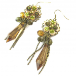 Les Tr&eacute;sors De Lily [P0112] - Boucles Cr&eacute;ateur 'Scarlett' marron vert pruun
