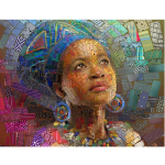 T&auml;ielik &uuml;mmargune isetehtud teemantmaal abstraktne Aafrika t&uuml;druku teemanttikandid 20X30CM