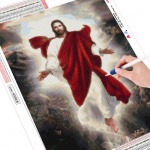 HUACAN 3D DIY Teemantmaal Ristpistes Religioon Jeesuse ikoonid K&auml;sit&ouml;&ouml; mosaiik K&auml;sitsi tikandid Kodukaunistus Full square 20*30 cm