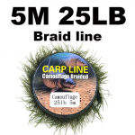 5M karpkala &otilde;ngen&ouml;&ouml;r Camo Braid Line Realistlik umbrohun&ouml;&ouml;r karpkala juustele Chod Rig Hooklink kalastustarvete n&ouml;&ouml;r 5M 25LB Braid line
