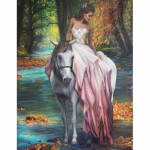 T&auml;is&uuml;mmargune teemantmaal, 5d maastik, tikandid mosaiik, kodukaunistusm&uuml;&uuml;k K&auml;sitsi valmistatud kingitus 20X30CM