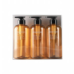 3 tk 500 ml pudelikomplekt &scaron;ampoon du&scaron;igeel juuksepalsam presspump seebi dosaator vannitoapudel