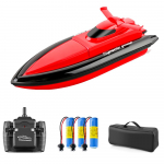 800 kaugjuhtimispuldi paadid 2,4 G 20 km/h RC Boat RC m&auml;nguasi kingitus lastele T&auml;iskasvanud Poistele T&uuml;drukutele kotiga 3 red-3 battery