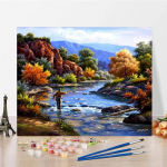 K&auml;sitsi maalitud kodukaunistus DIY maalimine numbrite j&auml;rgi L&otilde;uend Digitaalne &otilde;limaal Numbrid &otilde;limaal 40x50cm no frame