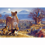 100% t&auml;ielik 5D-teemantmaal Aafrika loomade perekond 3D-teemantmaal Rhinestone'i teemantmaaling tikand Full Round 20X30CM