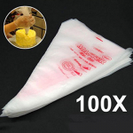 100 tk Fondant Cake Cupcake kondiitritooted Kaunistamine glasuur Torustik Otsikud Otsikud Kotid Pack of 100 valge