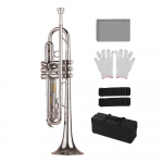 Standardne Bb trompetist messingist materjal Nikliga kaetud puhkpill koos huulikuga kandekottide kinnastega h&otilde;be